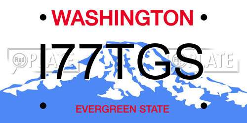I77TGS Washington License Plate