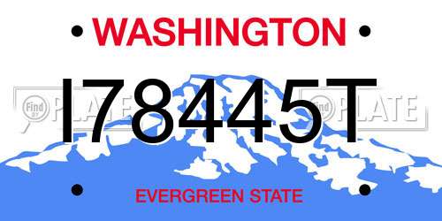 I78445T Washington License Plate