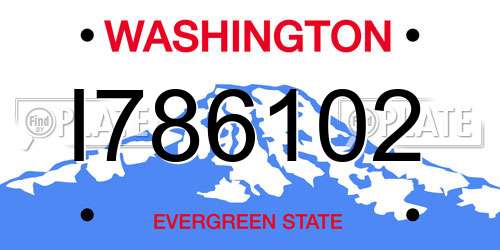 I786102 Washington License Plate