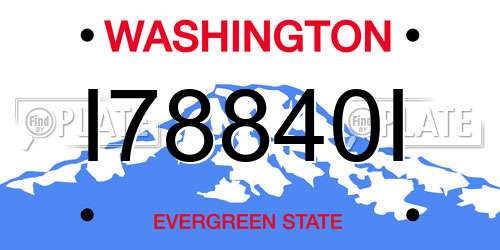 I78840I Washington License Plate