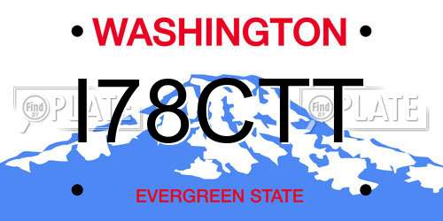 I78CTT Washington License Plate