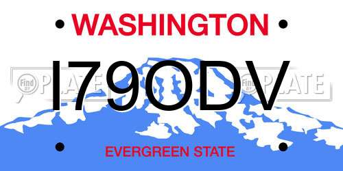 I79ODV Washington License Plate