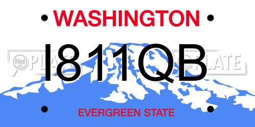 I811QB Washington License Plate