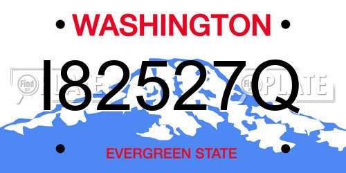 I82527Q Washington License Plate