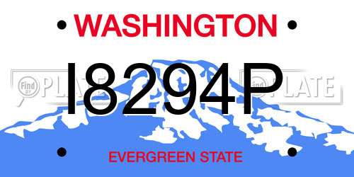 I8294P Washington License Plate