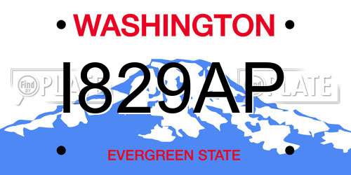 I829AP Washington License Plate