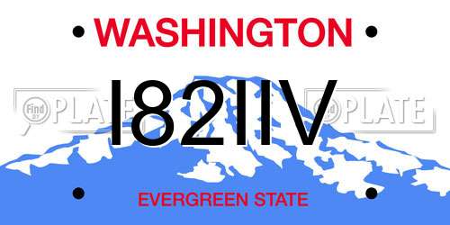 I82IIV Washington License Plate