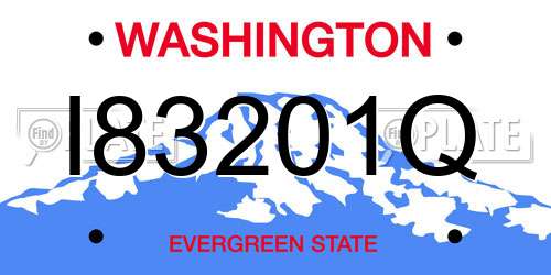 I83201Q Washington License Plate