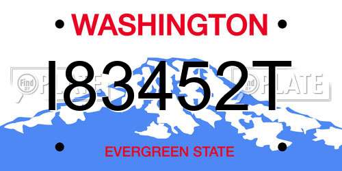 I83452T Washington License Plate