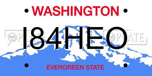 I84HEO Washington License Plate
