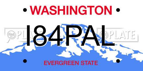 I84PAL Washington License Plate