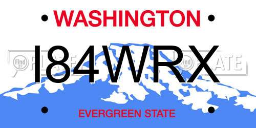 I84WRX Washington License Plate