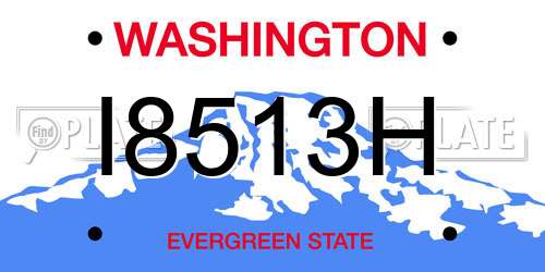 I8513H Washington License Plate