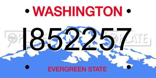 I852257 Washington License Plate