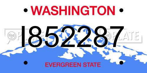 I852287 Washington License Plate