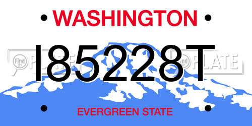 I85228T Washington License Plate