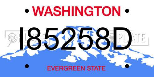 I85258D Washington License Plate
