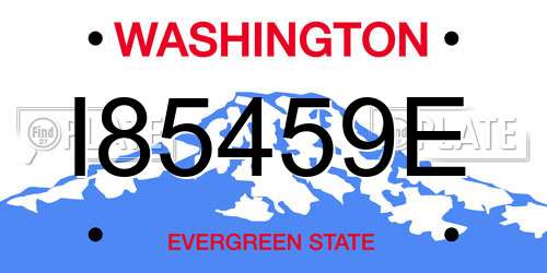 I85459E Washington License Plate