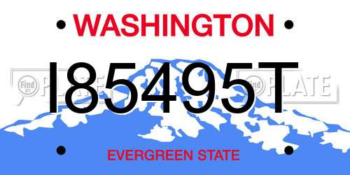 I85495T Washington License Plate