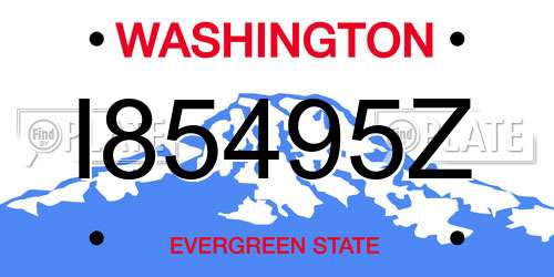 I85495Z Washington License Plate