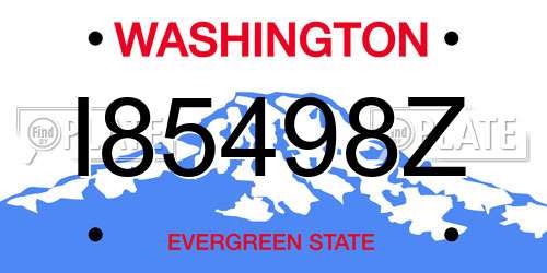 I85498Z Washington License Plate