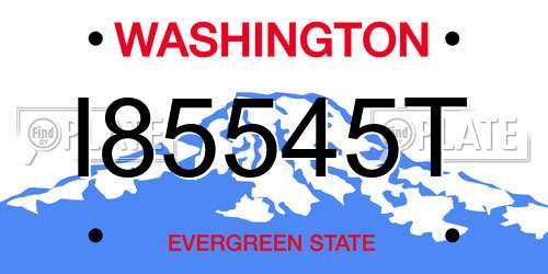I85545T Washington License Plate