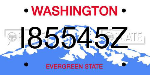 I85545Z Washington License Plate