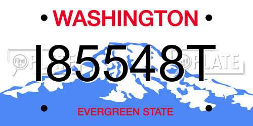 I85548T Washington License Plate