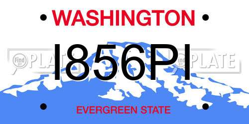 I856PI Washington License Plate