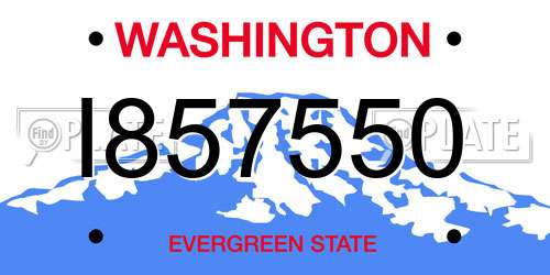 I857550 Washington License Plate