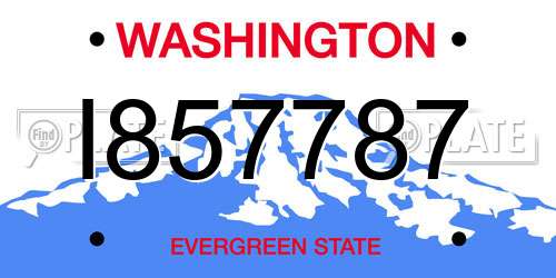 I857787 Washington License Plate