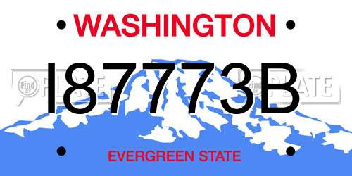 I87773B Washington License Plate