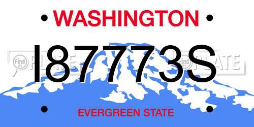 I87773S Washington License Plate