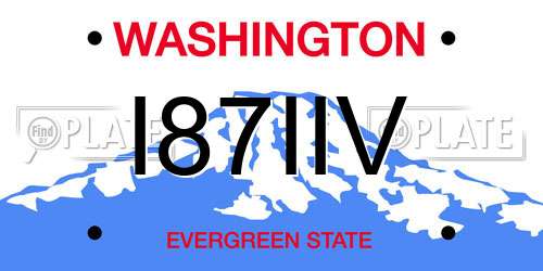 I87IIV Washington License Plate