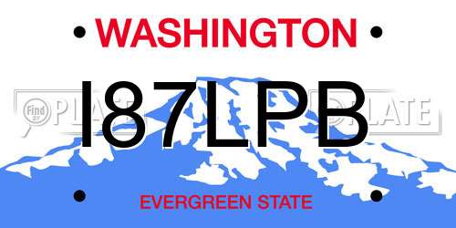 I87LPB Washington License Plate