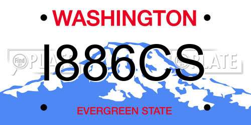 I886CS Washington License Plate