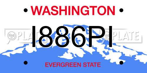 I886PI Washington License Plate