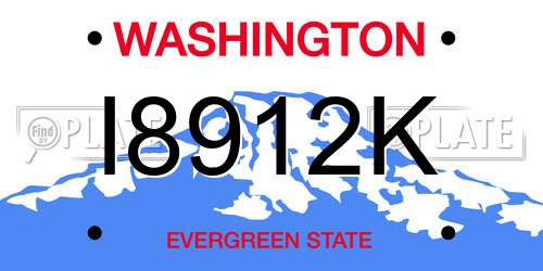 I8912K Washington License Plate