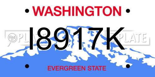 I8917K Washington License Plate