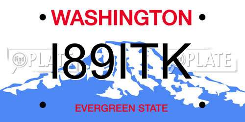 I89ITK Washington License Plate