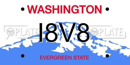 I8V8 Washington License Plate