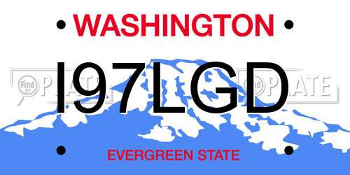 I97LGD Washington License Plate