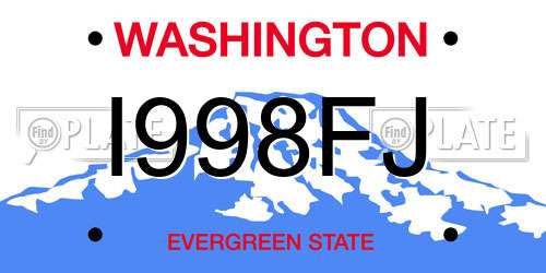 I998FJ Washington License Plate