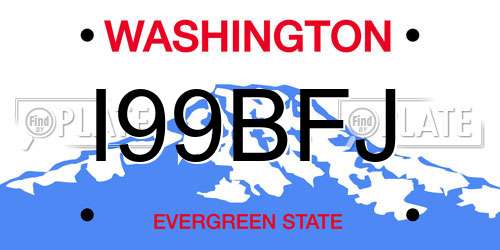 I99BFJ Washington License Plate