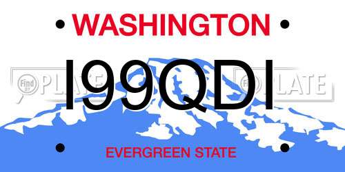 I99QDI Washington License Plate