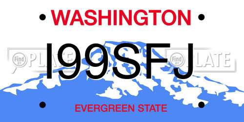 I99SFJ Washington License Plate