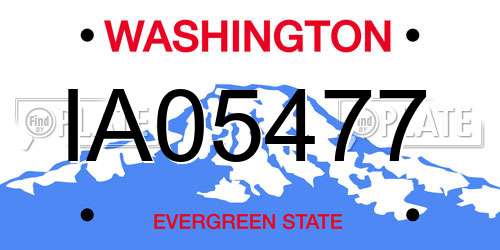 IA05477 Washington License Plate