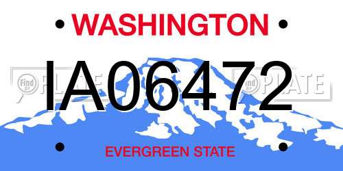 IA06472 Washington License Plate