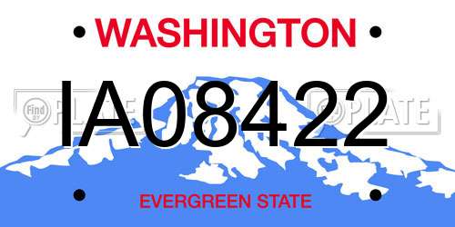 IA08422 Washington License Plate