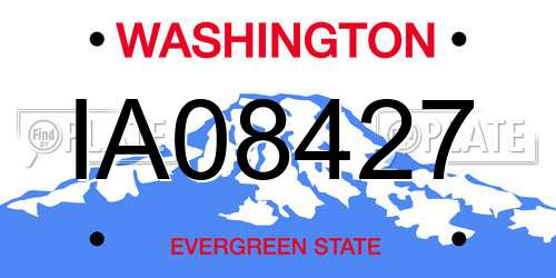 IA08427 Washington License Plate